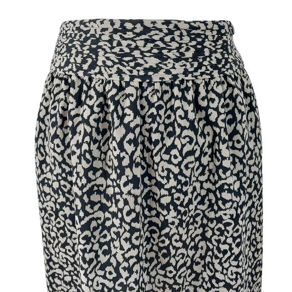 NWOT! ANN TAYLOR LOFT! BLACK AND TAN TAUPE LEOPARD, WIDE WAIST FULL SKIRT! SZ 12 - Picture 3 of 8